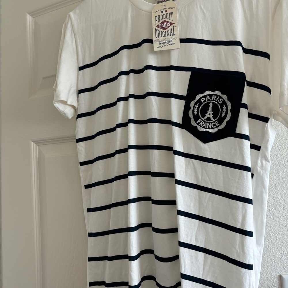 Striped White and Black Men's Shirt
